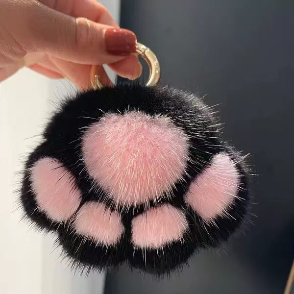 Cat Claw Plush Pendant Girl Heart Schoolbag Pendant Cute Cat Keychain Pendant Girl Small Gift