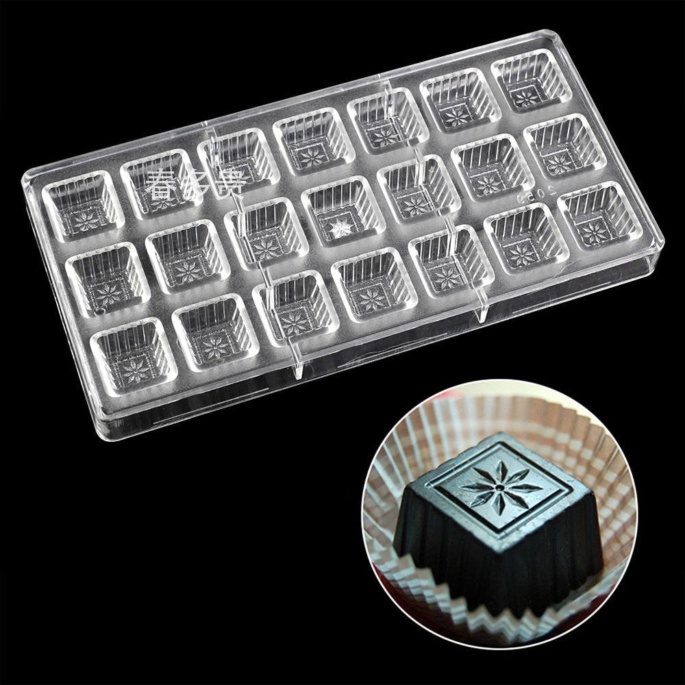 PE Chocolate Mold Square Lattice Round Love Egg Ice Chocolate Baking Tools A Variety Of Optional