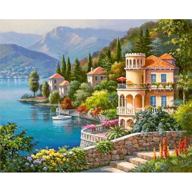 5d Diamond Painting Full Of Diamond Landscape Diamond Embroidery Decorative Painting