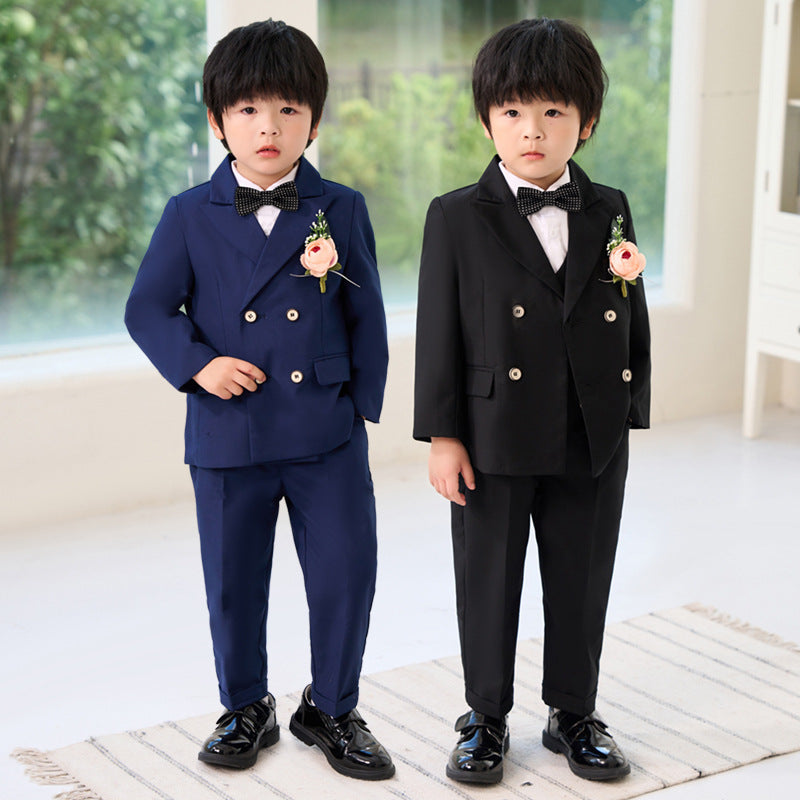 Children's Suit Boys' Handsome Suit Vest Suit Flower Children's One-year-old Dress Children's Host Piano Costume