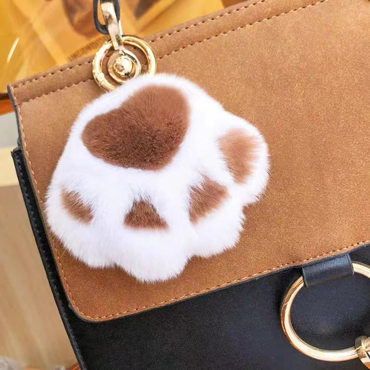 Cat Claw Plush Pendant Girl Heart Schoolbag Pendant Cute Cat Keychain Pendant Girl Small Gift