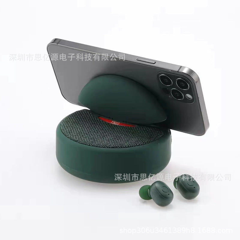 New TG808 Wireless Headset Bluetooth Audio Two-in-one In-ear TWS Headset Speaker Card Mobile Phone Holder