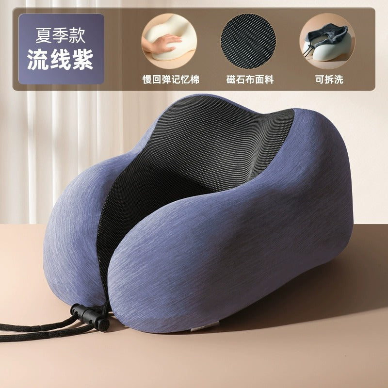 Memory Foam U-shaped Neck Pillow U-shaped Pillow Headrest Train Airplane Travel Office Sleeping Portable Neck Pillow Pillow