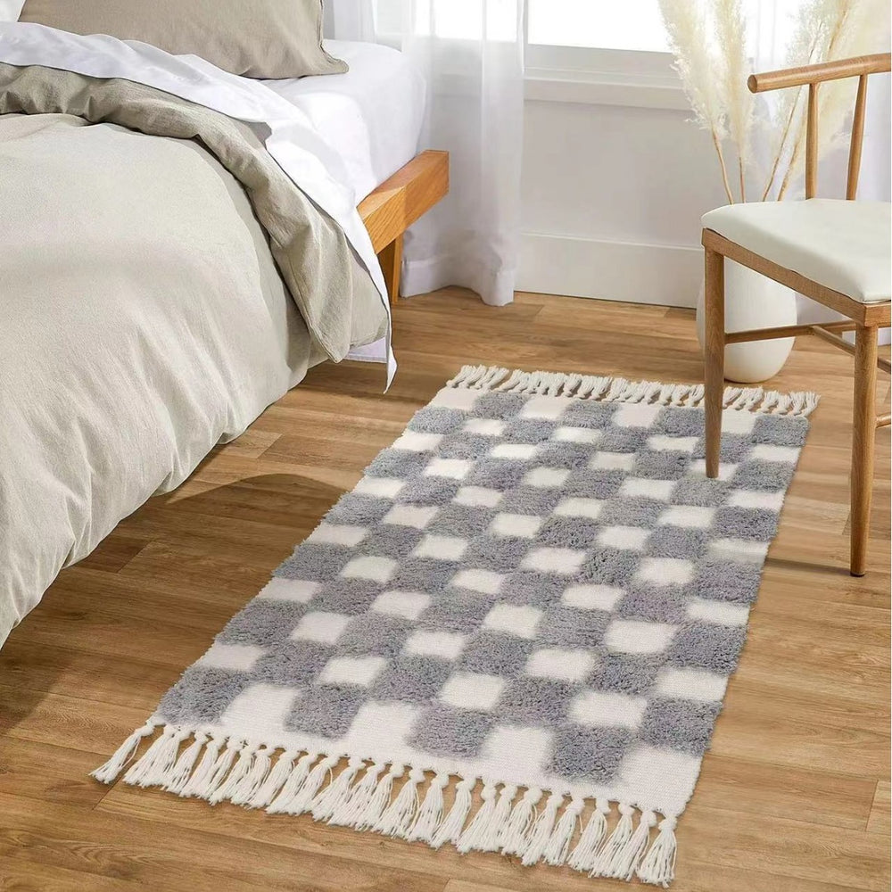 Tassel Carpet Cotton Thread Three-dimensional Tufted Bedroom Bedside Mat