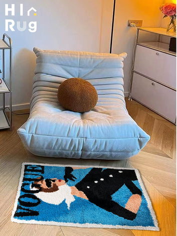 Retro Carpet Home Bedroom Ins Style Bedside Blanket Retro Girl Creative Foot Pad Living Room Tapestry Decoration