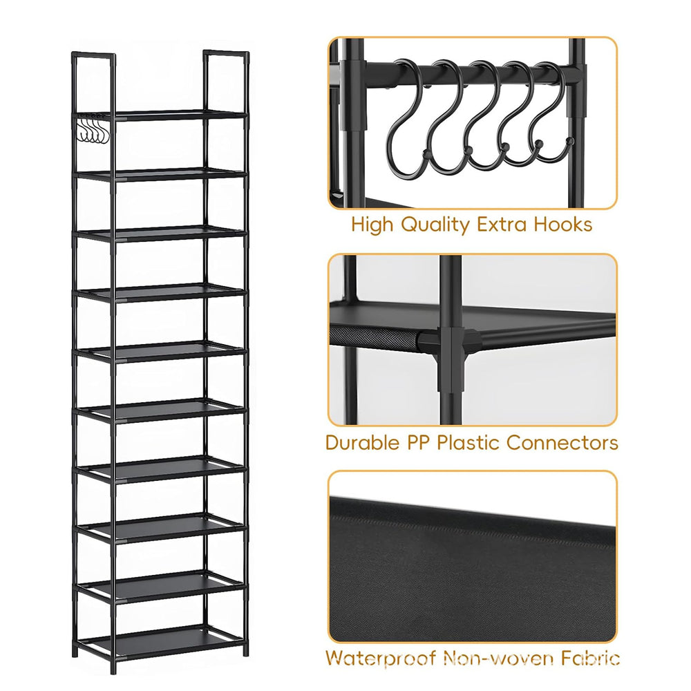 Dust-proof Storage Rack Dormitory Iron Shoe Cabinet Multi-layer Non-woven Simple Shoe Rack With Hook