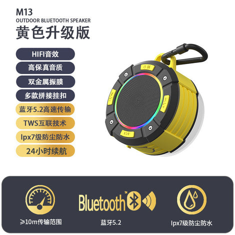 Portable Speaker Outdoor Riding Waterproof Wireless Dynamic Breathing Light High Power Heavy Subwoofer