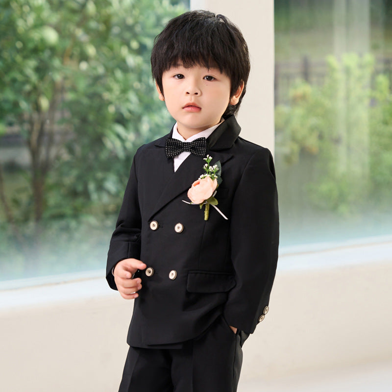 Children's Suit Boys' Handsome Suit Vest Suit Flower Children's One-year-old Dress Children's Host Piano Costume