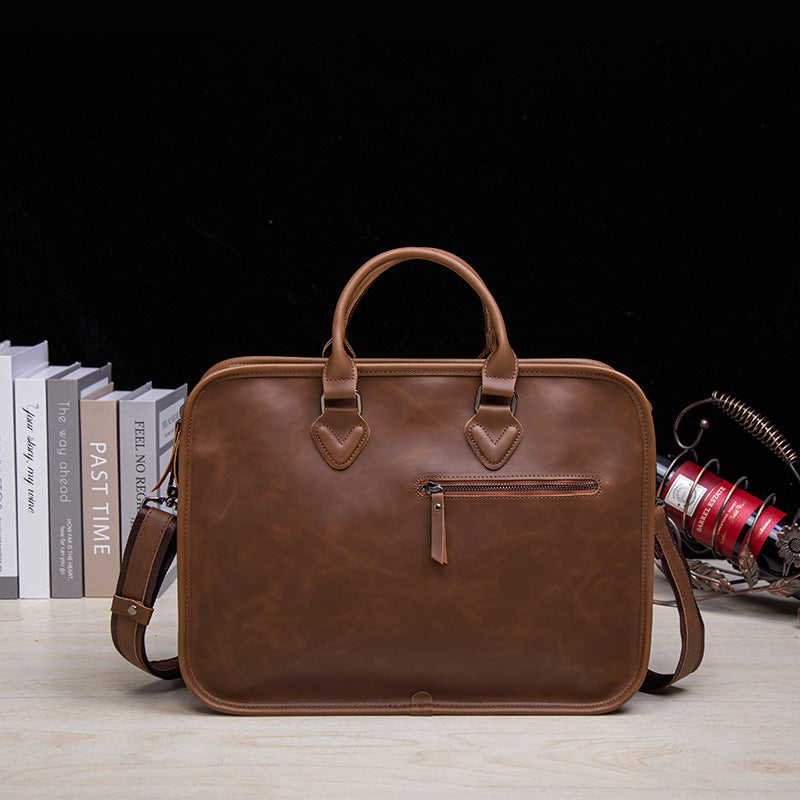 Men's Bag Retro Stereotype Handbag Men's Briefcase Large Capacity Business Bag Korean-style Shoulder Crossbody Computer Casual Bag