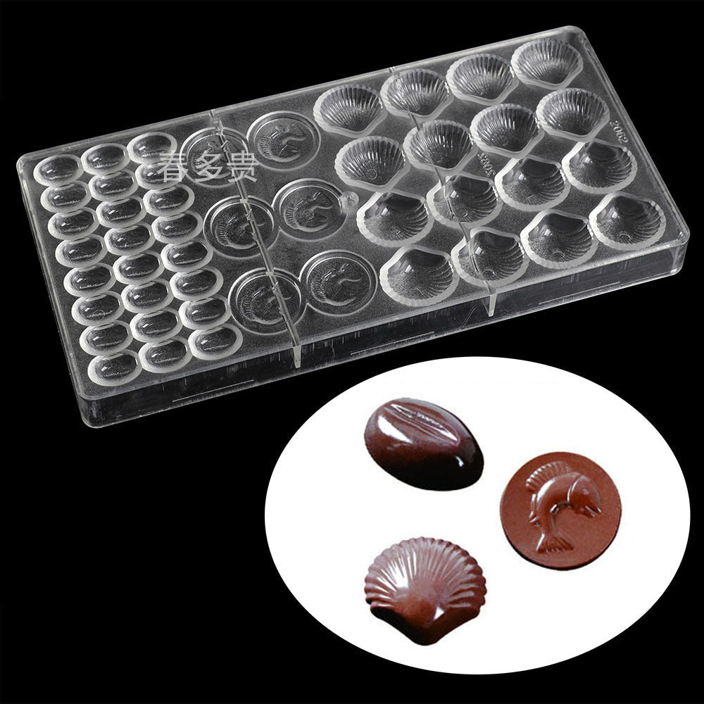 PE Chocolate Mold Square Lattice Round Love Egg Ice Chocolate Baking Tools A Variety Of Optional