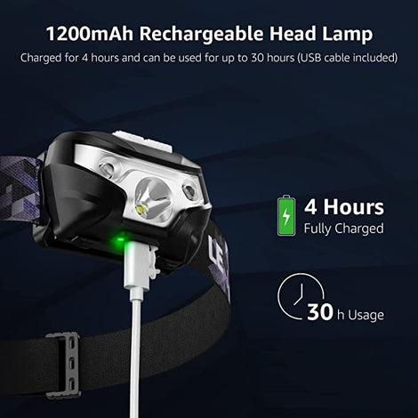 Headlamp Intelligent Induction Headlamp Strong Light USB Charging Night Riding Night Fishing Headlamp New Infrared Induction Flashlight Headlamp