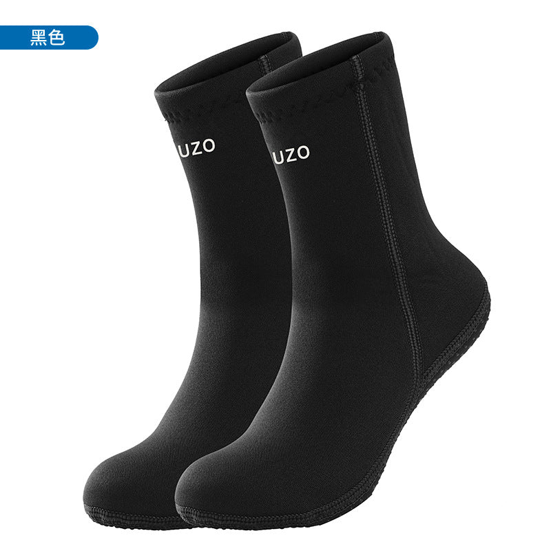 3mm Diving Socks OUZO Non-slip Wear-resistant Beach Socks Thickened Warm Winter Swimming Adult Surfing Wading Snorkeling Socks