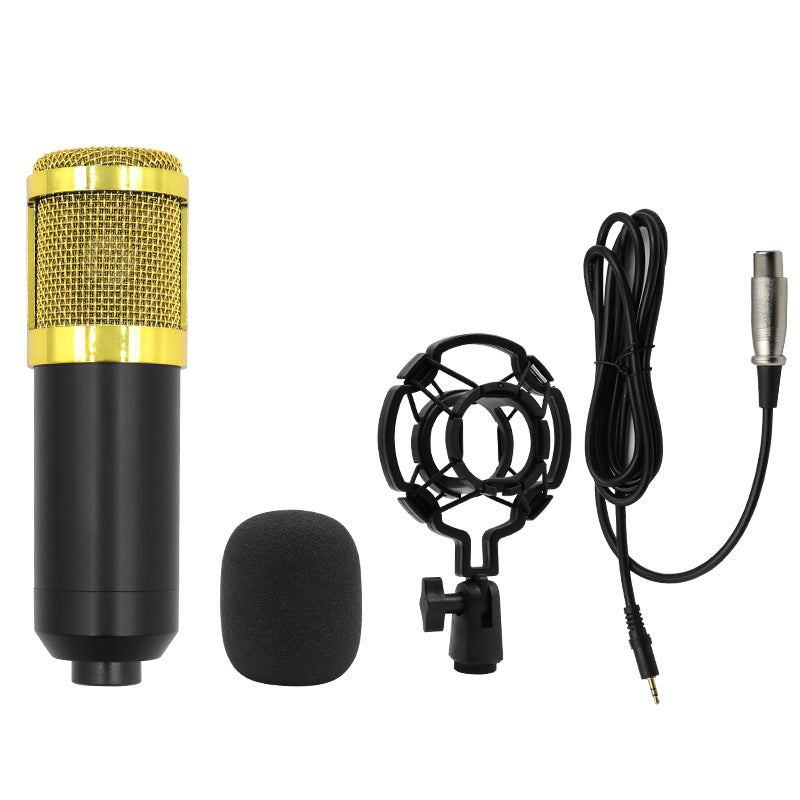 BM800 Condenser Microphone Suit Cantilever Bracket Mobile Phone Recording Karaoke V8 Sound Card Live Broadcast Wired Plastic Microphone