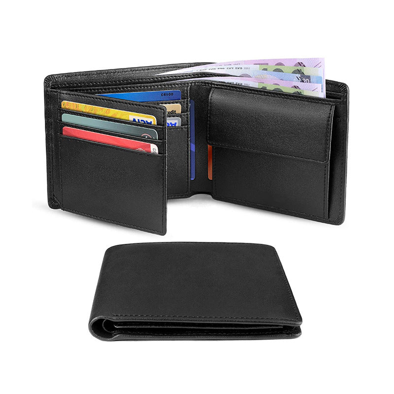 Men's Short Loose-leaf Wallet RFID First Layer Cowhide Wallet Amazon Multi-card Wallet