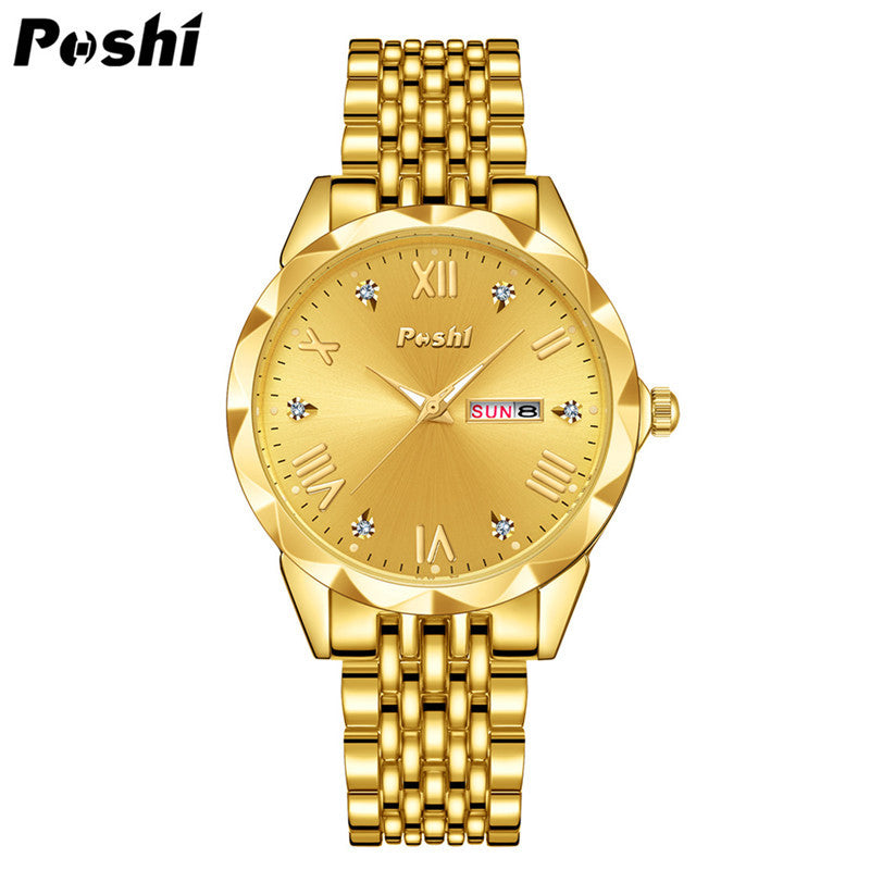 POSHI Quartz Watch Business Fashion Double Calendar Luminous Men's Watch Fashion