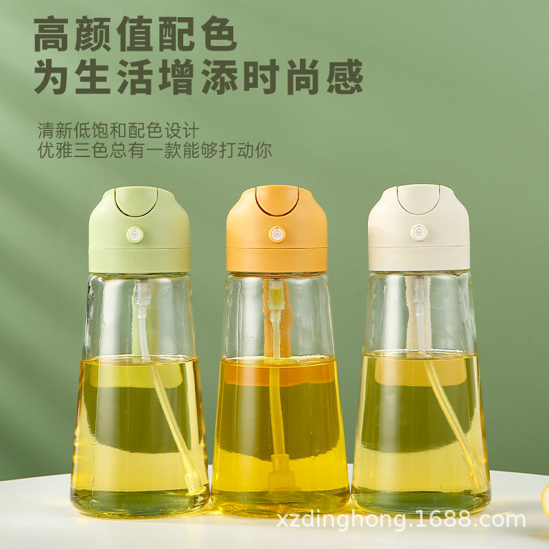 Oil Spray Pot Oil Spray Bottle Kitchen Household Creative Glass Oil Pot Dual-use 2-use Integrated Oil Bottle Cross-border Foreign Trade