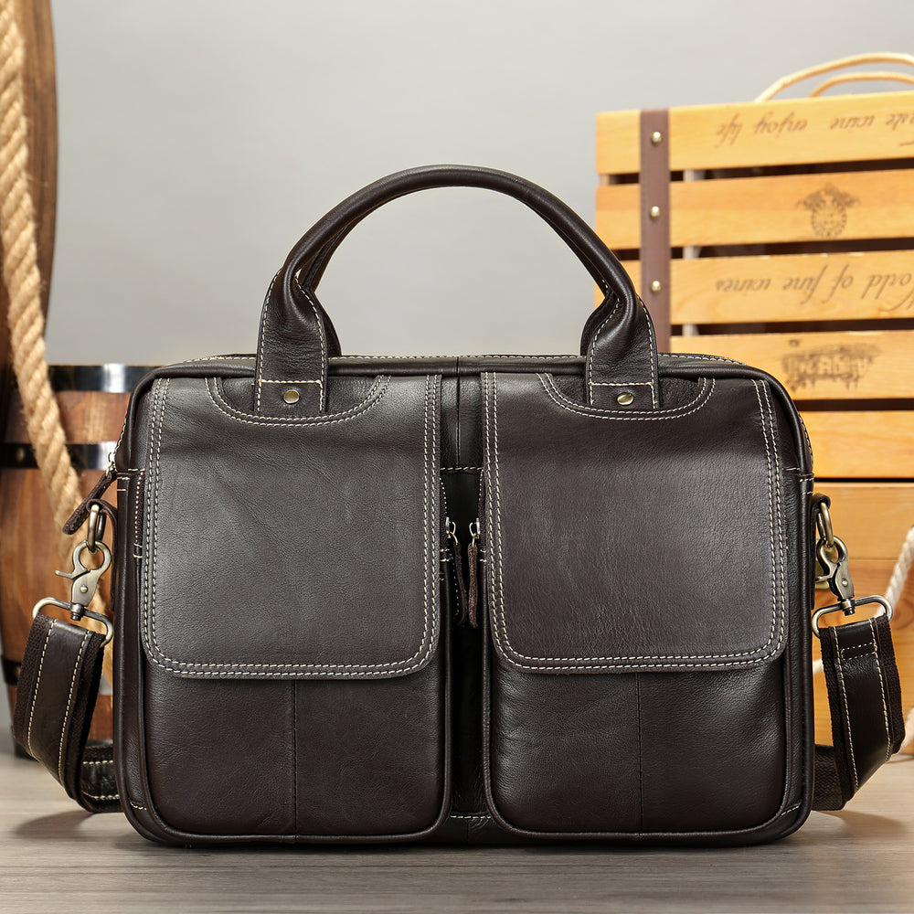 Business Handbags Europe And The United States Retro Men's Briefcase A Generation Of Hair Leather Men's Messenger Bag Shoulder Bag