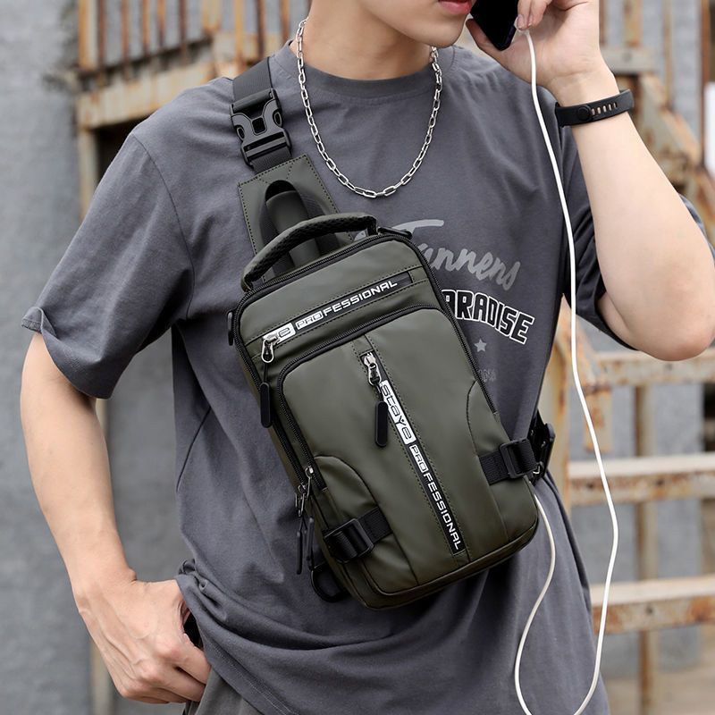 [Three Kinds Of Back Method] Multi-functional Chest Bag Men's Messenger Bag Shoulder Bag Small Backpack Shoulder Bag Chest Bag Student Bag