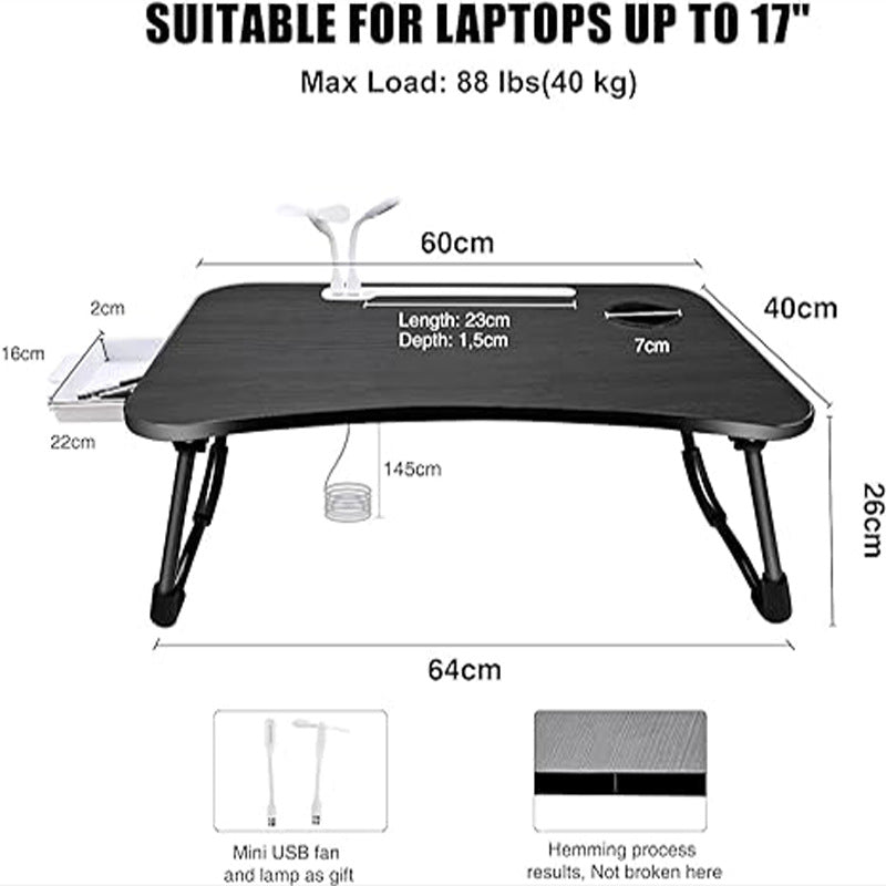 USB Bed Computer Desk Laptop Rechargeable Foldable Desk Bedroom Desk Student Dormitory Study Small Table