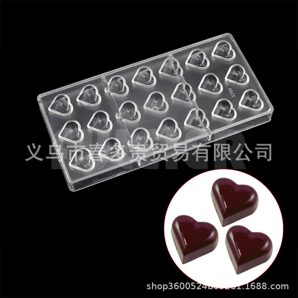 PE Chocolate Mold Square Lattice Round Love Egg Ice Chocolate Baking Tools A Variety Of Optional