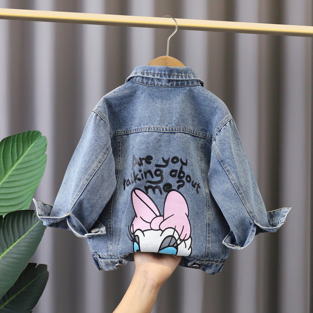 Girls' Denim Coat 2024 New Style Baby Girls' Clothes Western Style Spring And Autumn Clothes Baby Children's Autumn Coat Foreign Trade