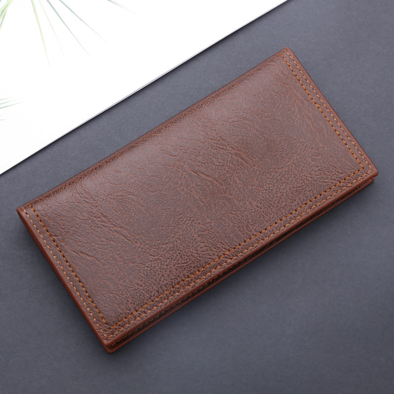 Men's Wallet Long Men's Wallet Wax Leather Long Wallet Men's Gift Vintage Cross-border Men's Wallet Wholesale