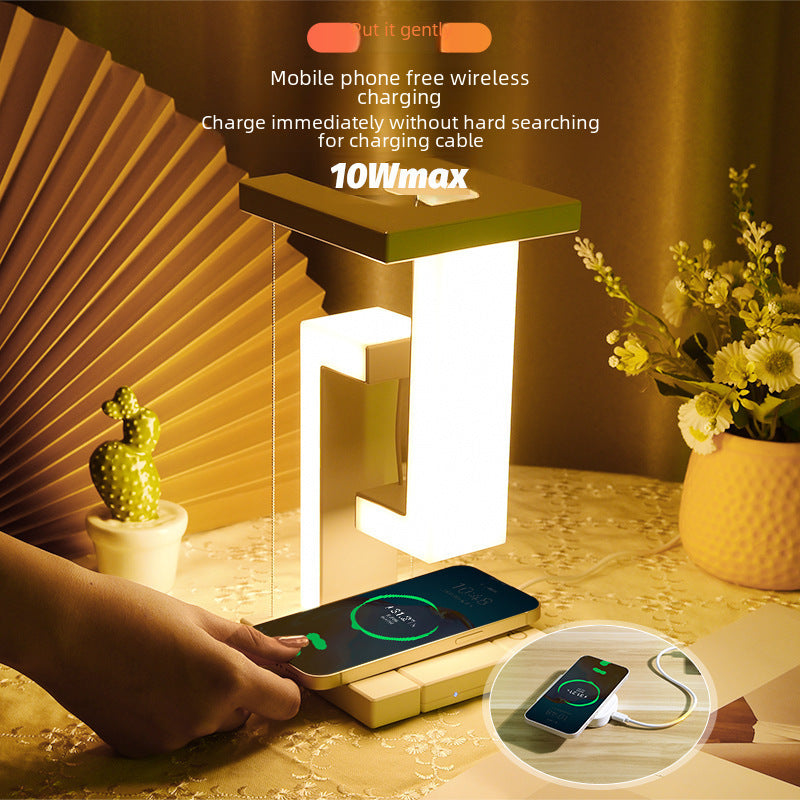 Suspended Anti-gravity Wireless Charging Table Lamp LED Light Mobile Phone Wireless Charging Valentine's Day Home Romantic Ornaments