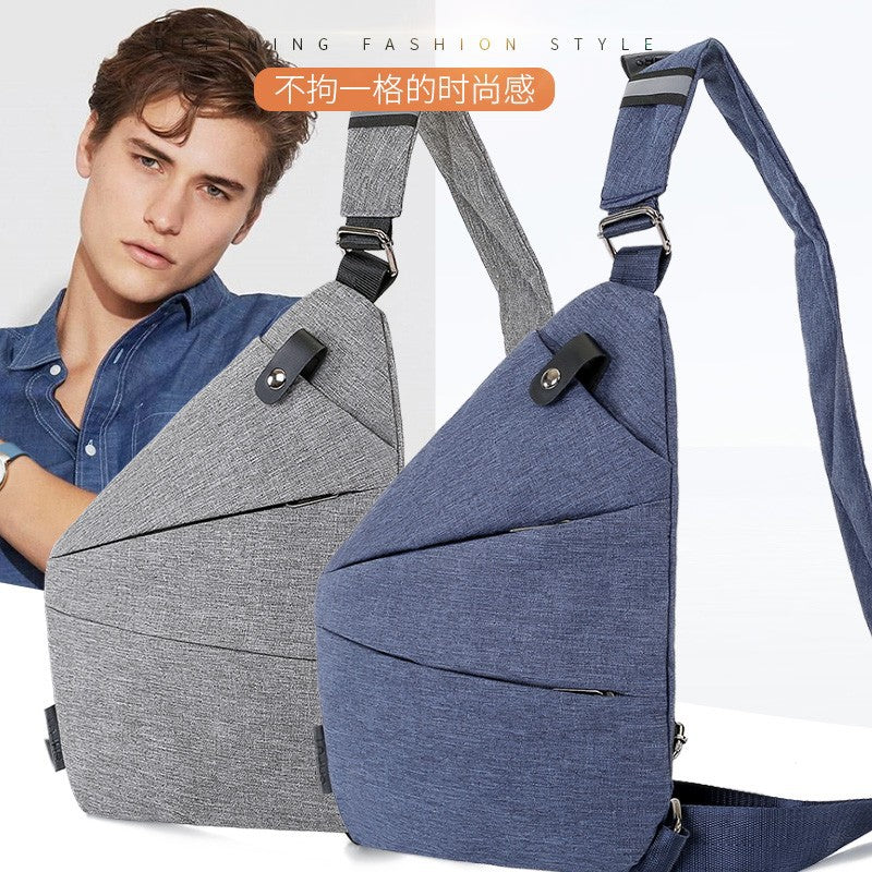 Casual Simple Men's Messenger Bag Storage Outdoor Riding Chest Bag Trend Close-fitting Anti-splashing Mobile Phone Gun Bag Wholesale