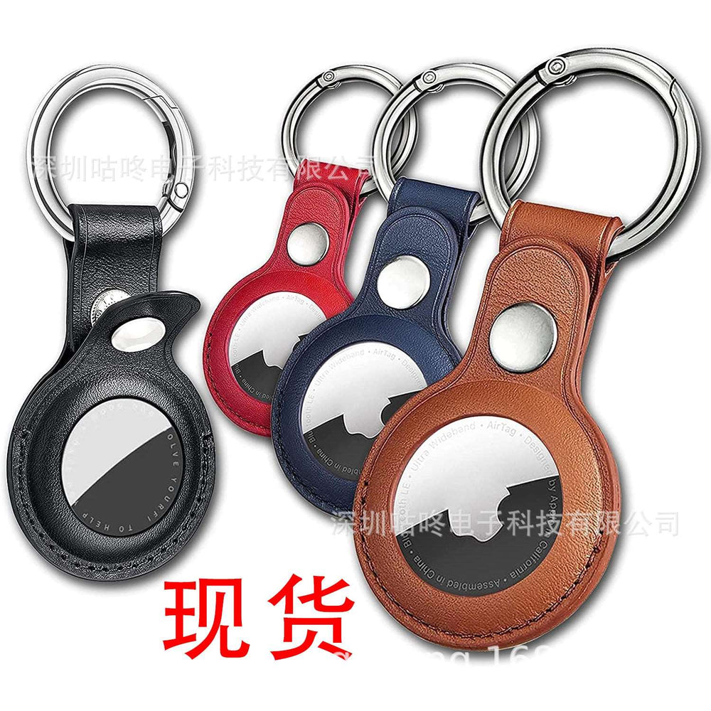 Airtag Case Apple Anti-lost Device Locator Tracker Leather Hollow-out Fine Woven Twill Keychain