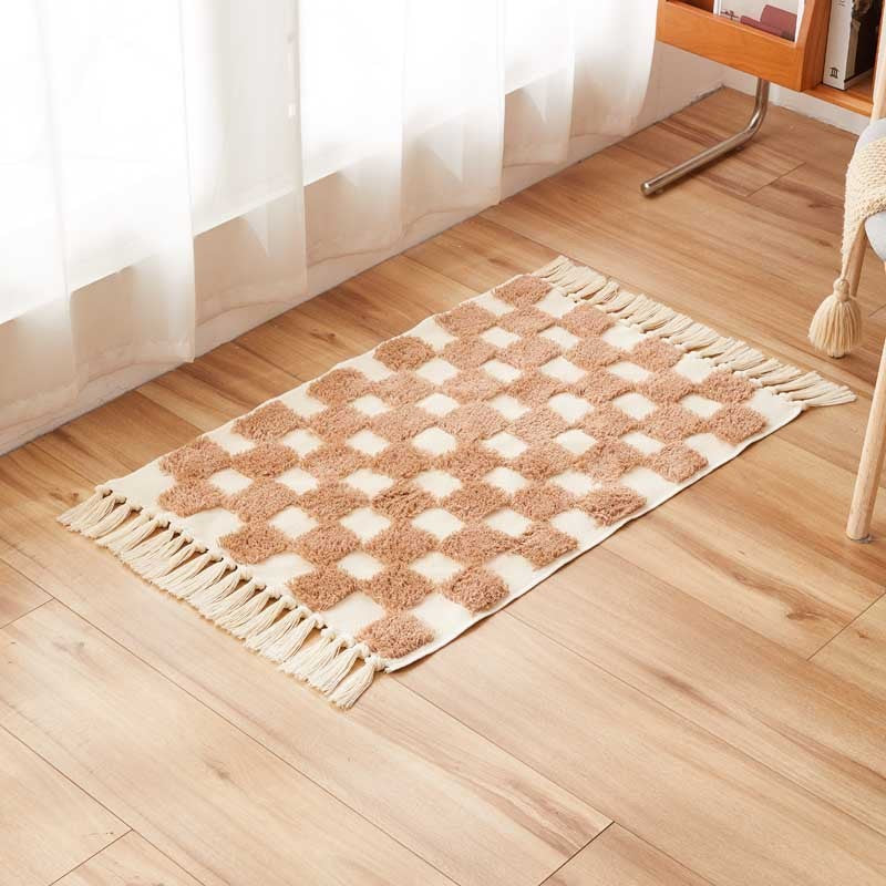 Tassel Carpet Cotton Thread Three-dimensional Tufted Bedroom Bedside Mat