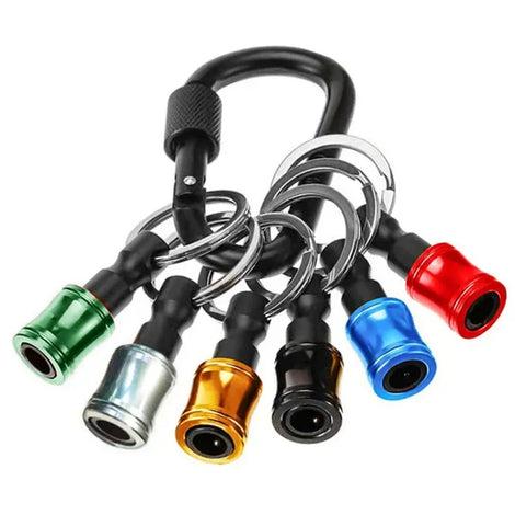 6Pcs 1/4 Inch Hex Shank Screwdriver Bits Holder Extension Bar Keychain Screw Adapter Drill Change Handheld Screwdrivers