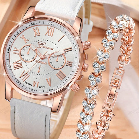 New Fashion Women's Quartz Watch Bracelet Suit