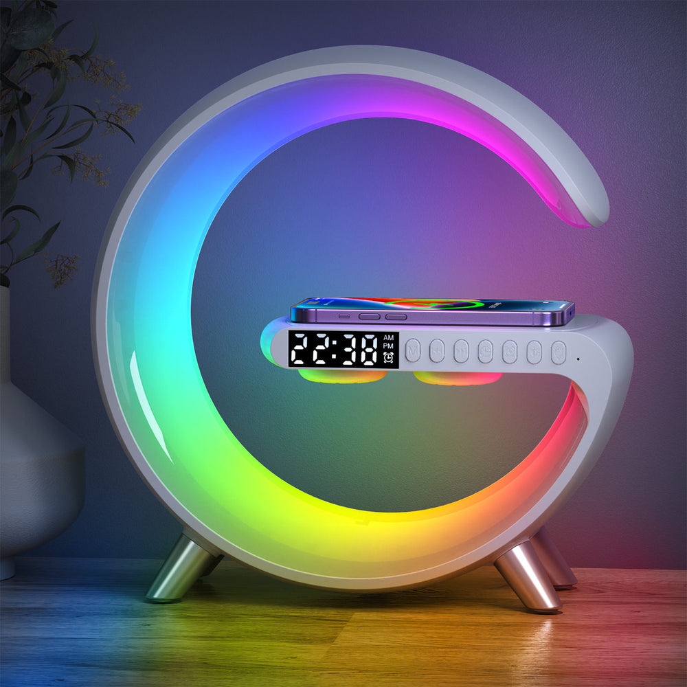 Wireless Bluetooth Speaker Big G Atmosphere Light Mobile Phone Wireless Charging Clock Nightlight Multifunctional Audio Small G Speaker