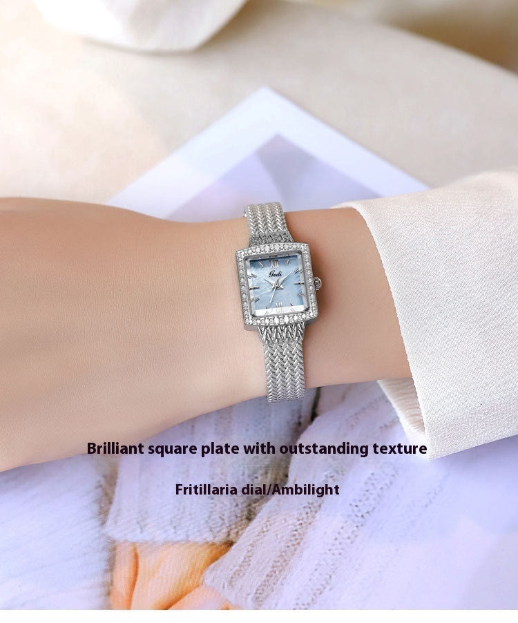 Niche Fritillary Light Luxury Square Plate Waterproof Quartz Watch