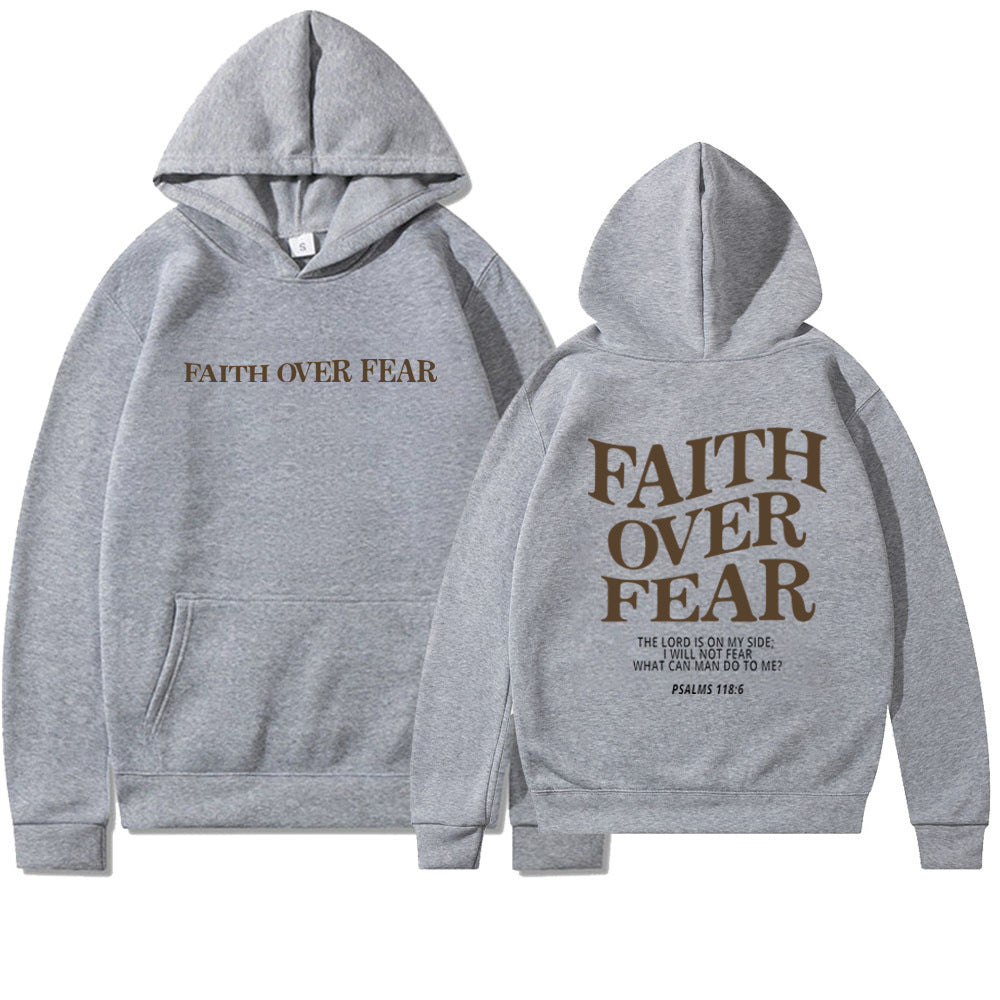 New Hoodie Faith Fear Men's And Women's Printed Sweatshirt