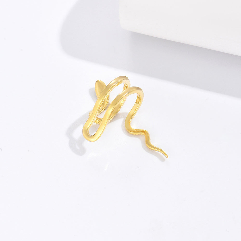 Design Ear Clip Gold Snake Winding Retro