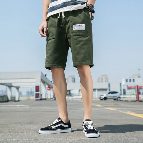 Washed Overalls Camouflage Shorts Men