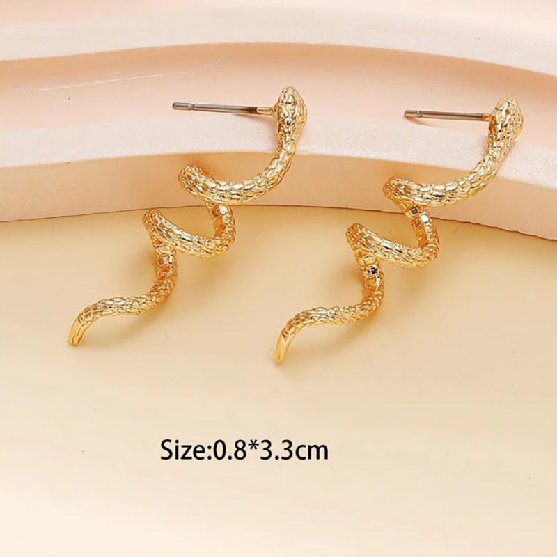 Snakelike Winding Vintage Alloy Stud Earrings