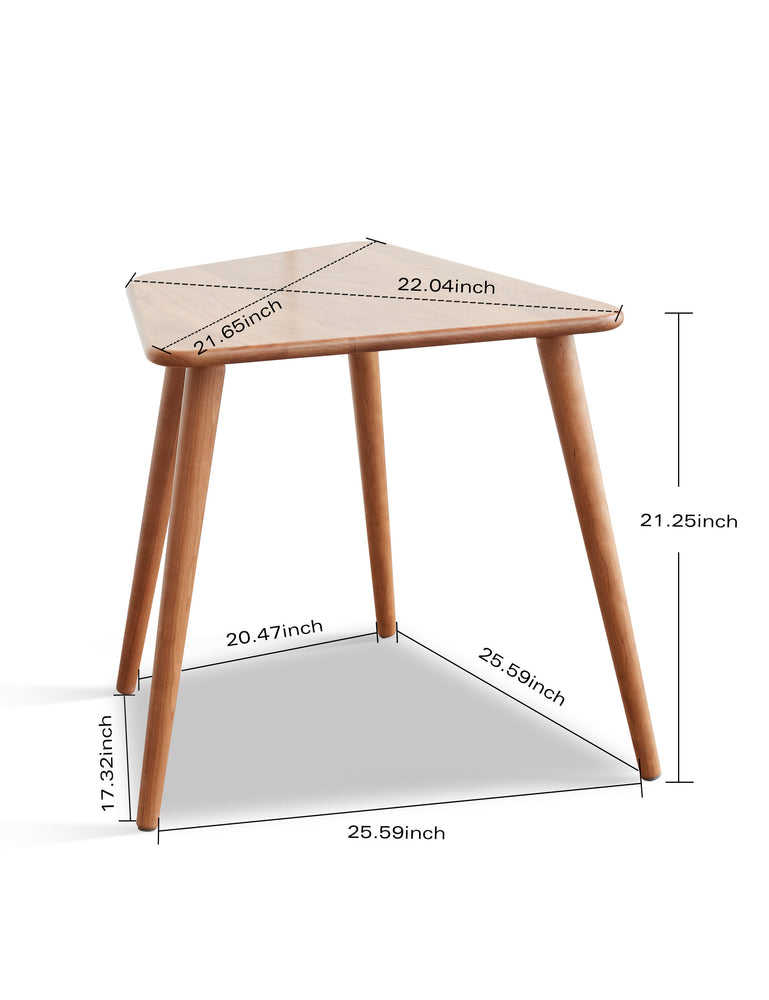 Qokori Small Solid Wood Shaped Coffee Table, Mid-Century Modern Coffee Table for Living Room, Center Table for Minimalist Display Irregular Coffee Table