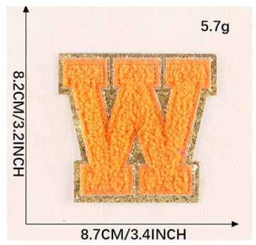 Computerized Embroidery Alphabet Gold Towel Embroidery Garment Accessories