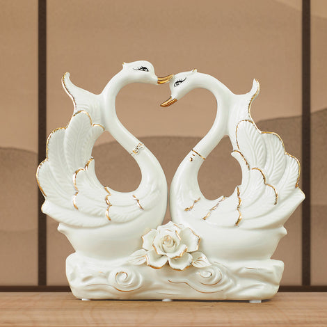 Swan Ornaments Ceramic Home Accessories Ornaments