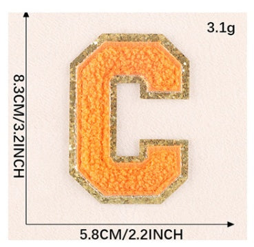 Computerized Embroidery Alphabet Gold Towel Embroidery Garment Accessories