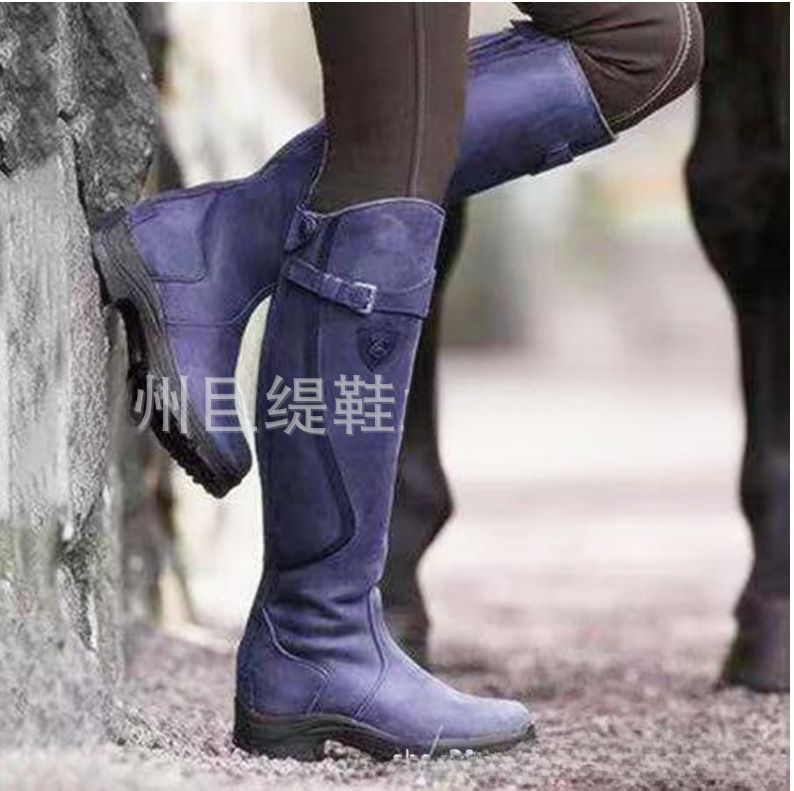 New Foreign Trade Boots 2021 Winter Wish Amazon Independent Station European And American Foreign Trade Flat Large Size Women's Leather Boots