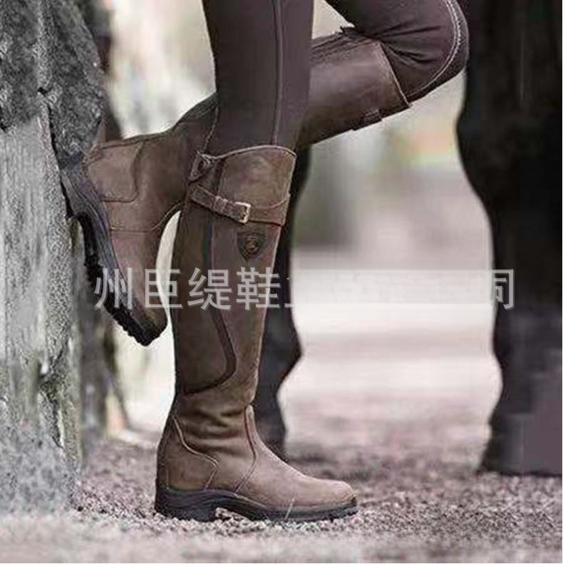 New Foreign Trade Boots 2021 Winter Wish Amazon Independent Station European And American Foreign Trade Flat Large Size Women's Leather Boots