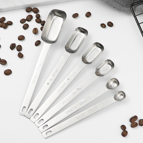 Stainless Steel Measuring Spoon Multi-size Seasoning Material Measuring Spoon Milk Powder Measuring Spoon Coffee Measuring Spoon Baking Scale Spoon Tool