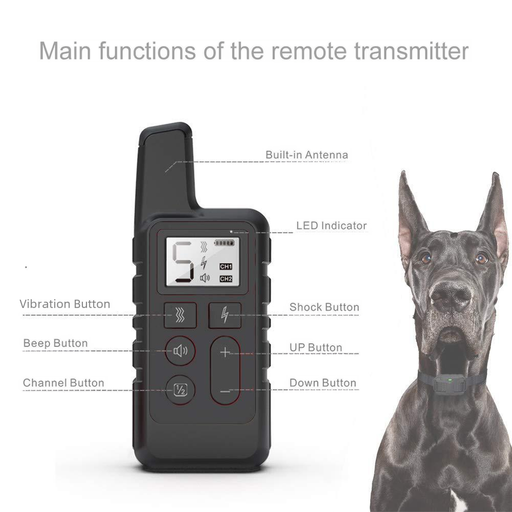 Private Model Dog Trainer Barking Stopper 500m Remote Control Electric Shock Vibration Warning Pet Supplies Electronic Collar